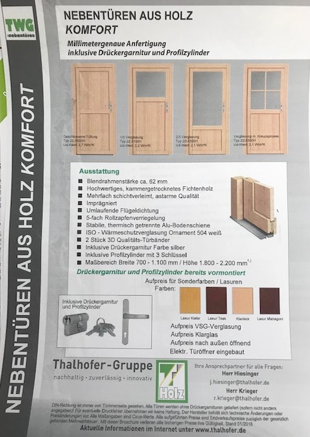 Nebeneingangstür Holz 1